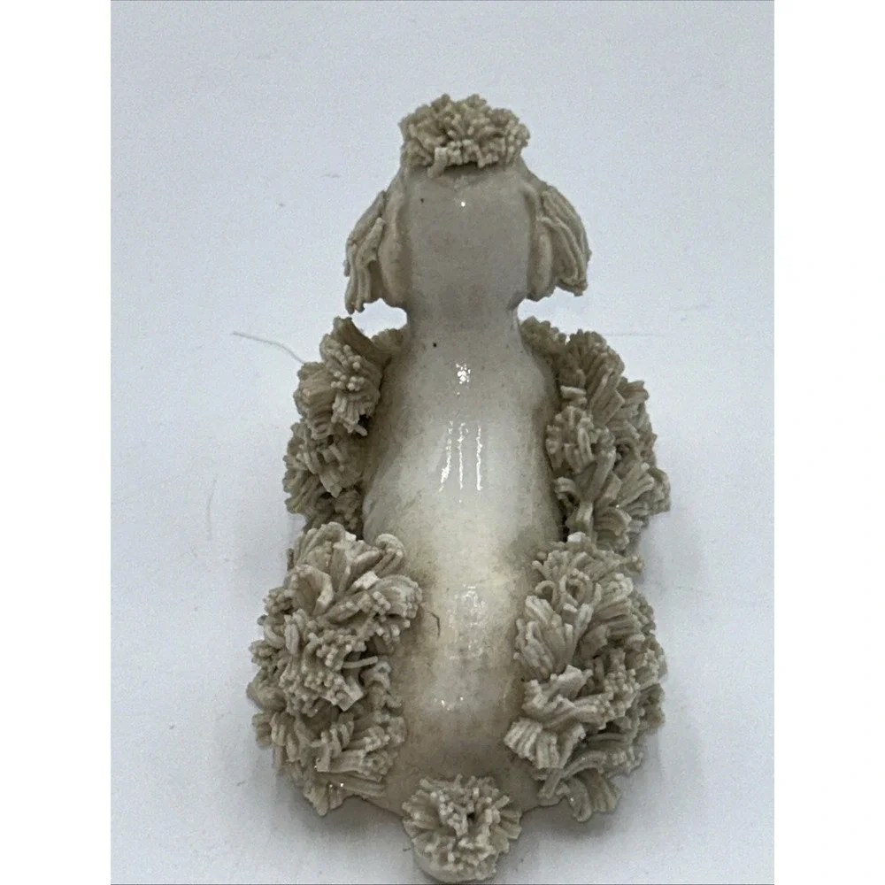 Vintage 1950's Off White Spaghetti Poodle Figurine- JAPAN MCM